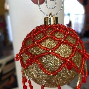 Beaded Christmas ornament cover
